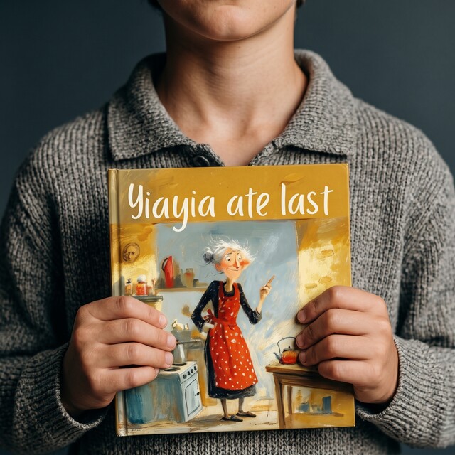 Lukeni kids heirloom gift, boy with the “Yiayia ate last” children's biography