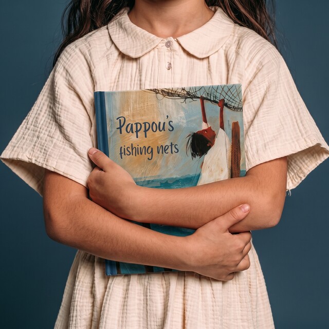 Lukeni kids heirloom gift, girl with the “Pappou's fishing nets” children's biography