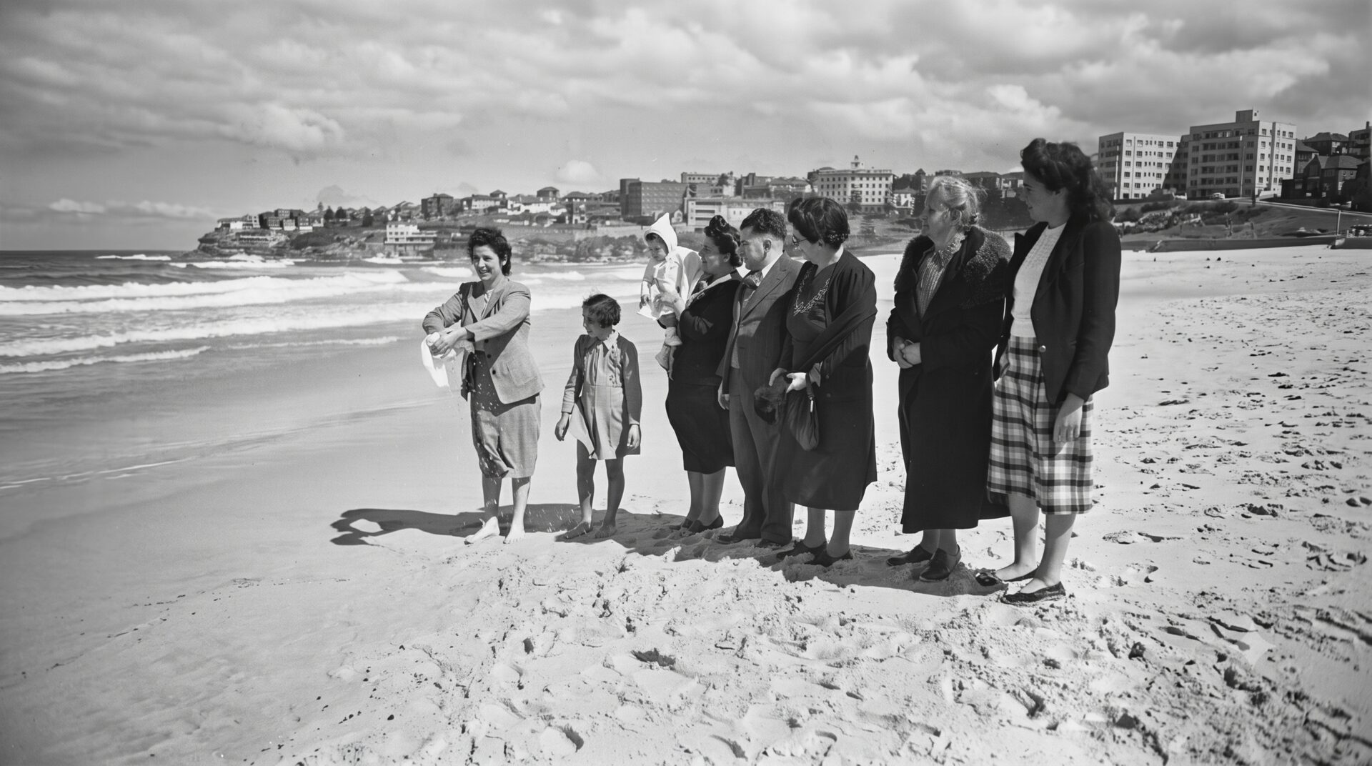A Greek christening party at Bondi Beach, Sydney, September 1946