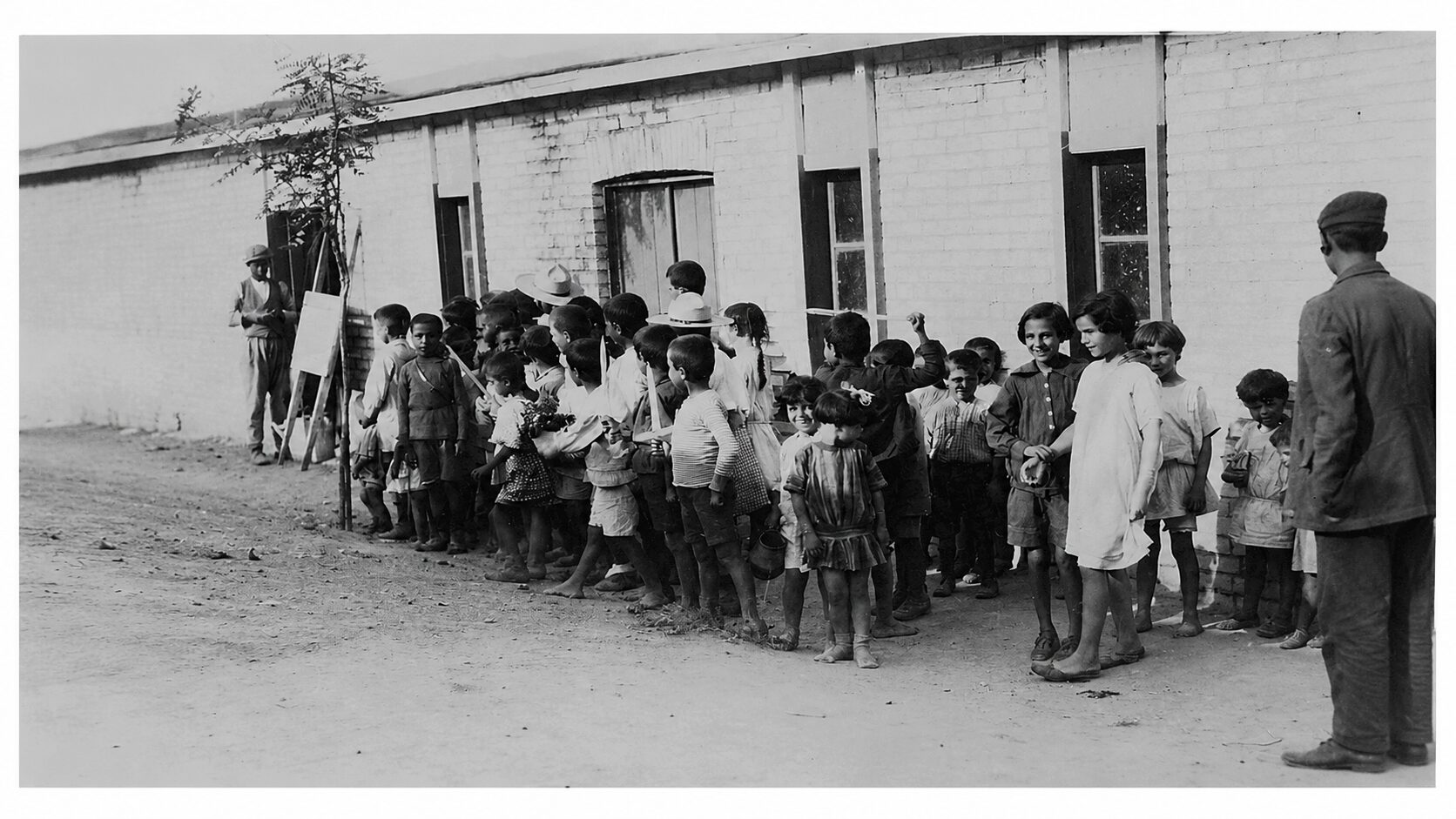 Greek and Armenian refugee children in the barracks near Athens, 1923